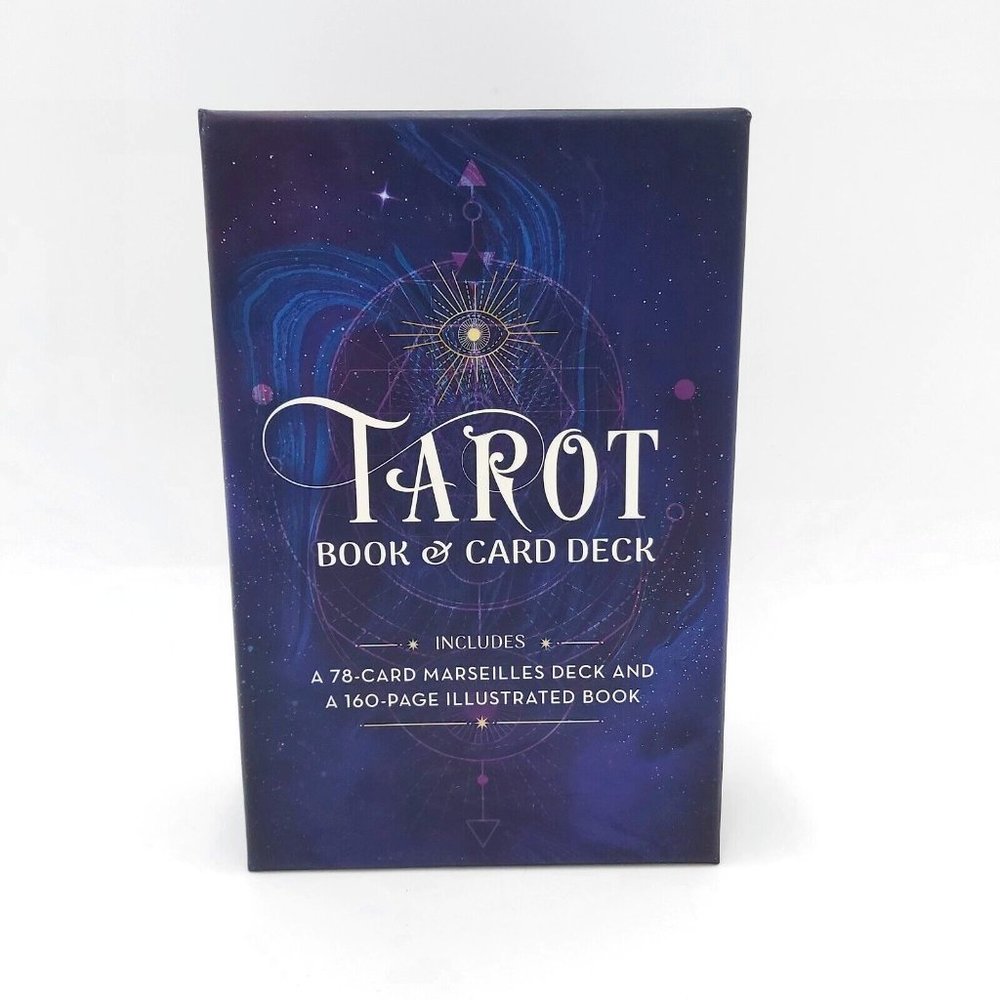 Arcturus Tarot Book and Card Deck with 78 Card Marseilles Deck and 160 Page Book